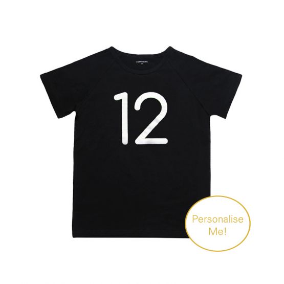 Number 12 Tee in Black/Silver