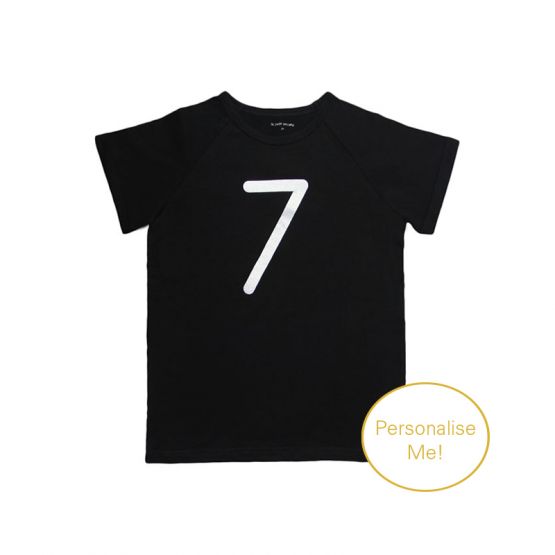 Number 7 Tee in Black/Silver