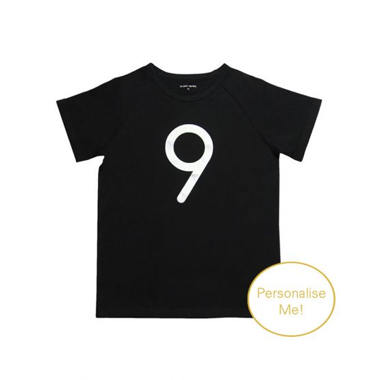 Number 9 Tee in Black/Silver