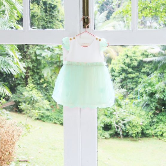 Flower Girl Series - Baby Bubble Dress in Mint