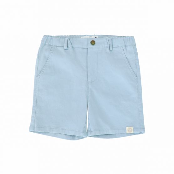 Bermuda Shorts with Adjustable Waistband - Dusty Blue