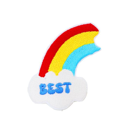 A rainbow velcro patch by Le Petit Society.