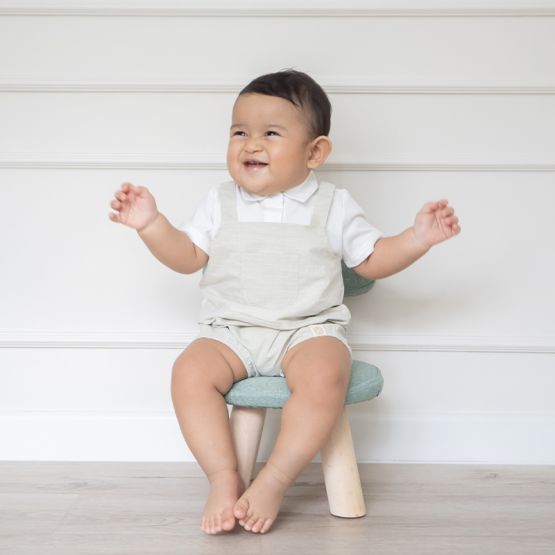 Papa & Mini - Baby Boy Overalls in Sage