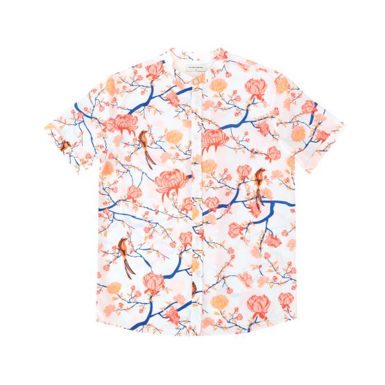 Garden Series - Men's Shirt in White Peony - Classic Fit (Personalisable)