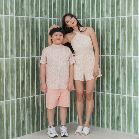 Heritage Series - Boys Shirt in HDB Tweed Print