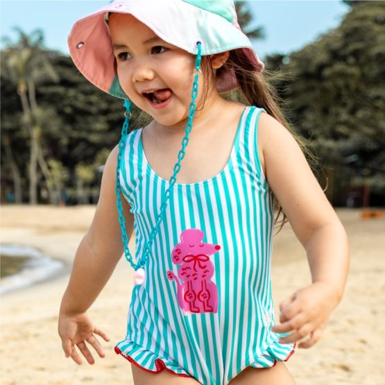 One Piece Swimsuit in Poodle Print