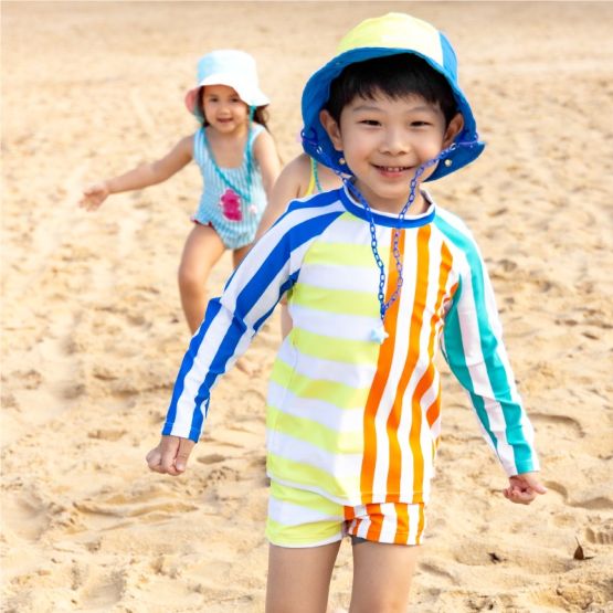 Swim Trunks in Rainbow Stripes