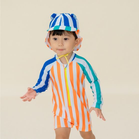 Baby Swimsuit in Rainbow Stripes