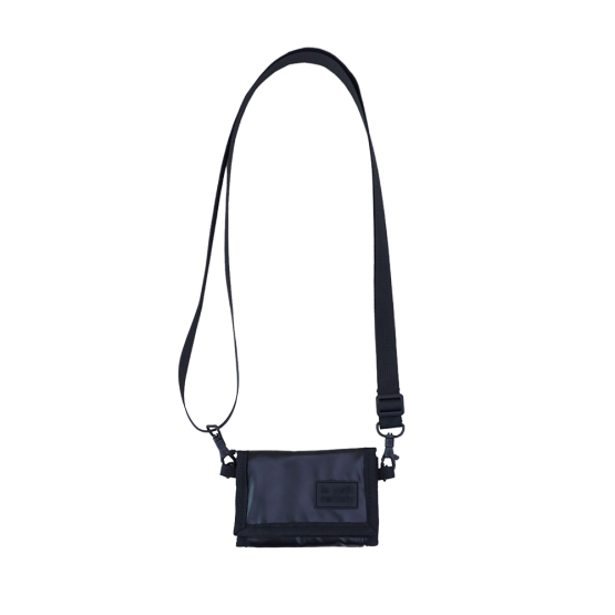 Kids Wallet With Lanyard - Metallic Black