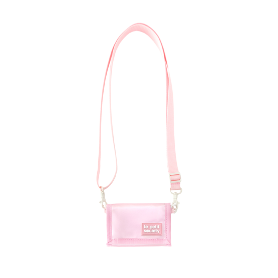 Kids Wallet With Lanyard - Metallic Pink 