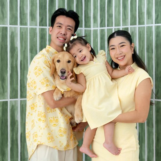 Lion Dance Series - Pet Bandana in Yellow
