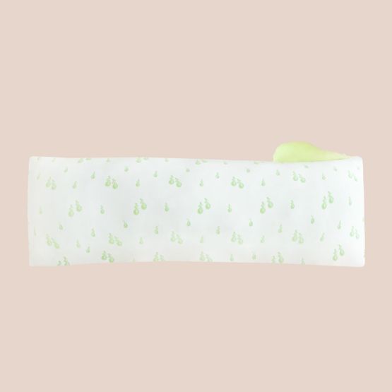 A kids' bamboo pillow with a pear print in size large by Le Petit Society.