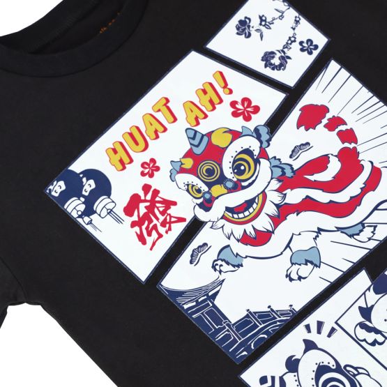 Lion Dance Series - Kids Tee in Black