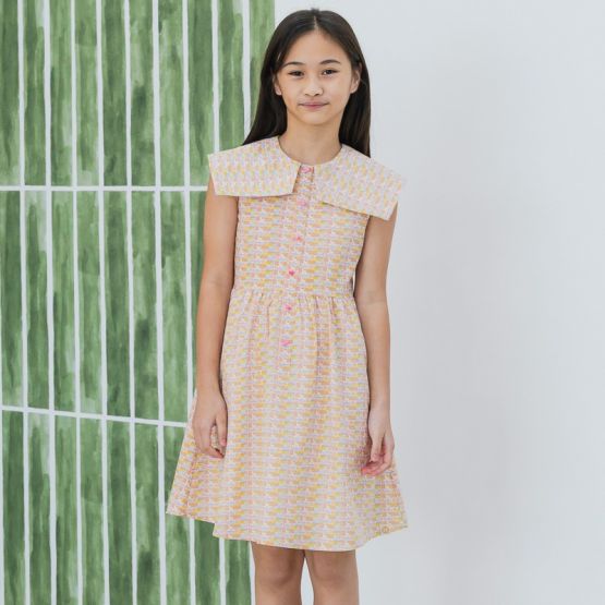 Heritage Series - Girls Vintage Dress in HDB Tweed Print