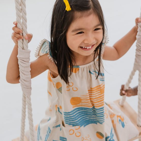 Resort Series - Girls Ruffled Sundress in Coast Print