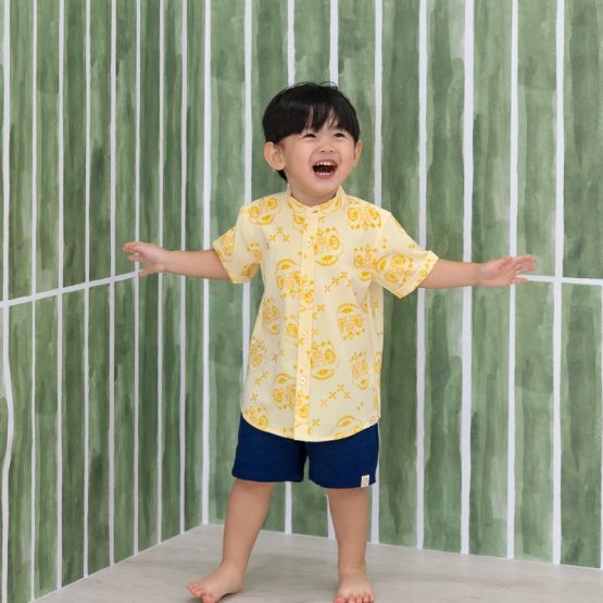 Lion Dance Series - Boys Shirt in Yellow