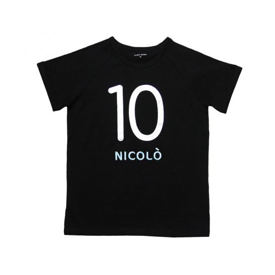 Number 10 Tee in Black/Silver