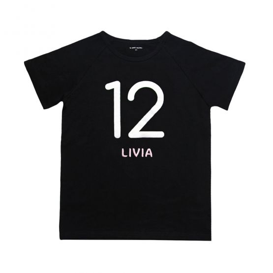 Number 12 Tee in Black/Silver