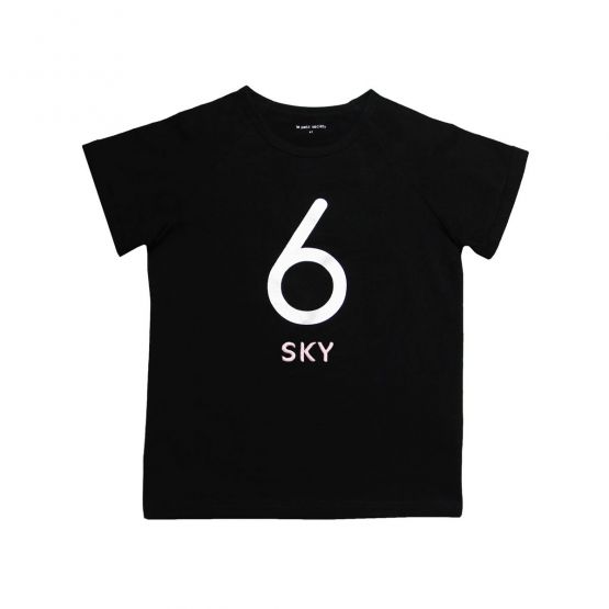 Number 6 Tee in Black/Silver