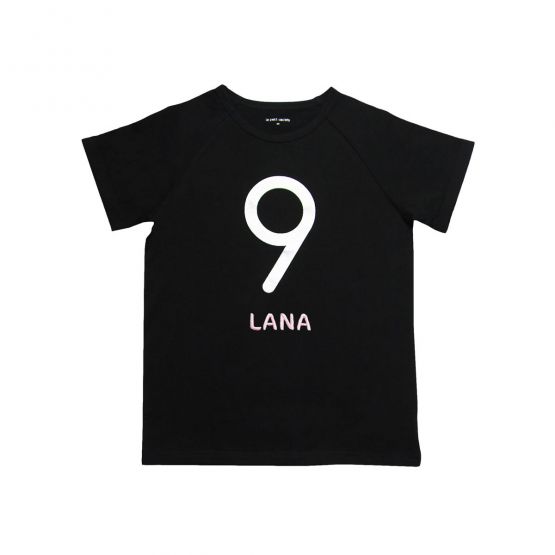 Number 9 Tee in Black/Silver