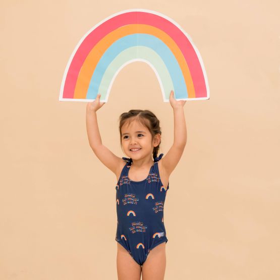 One Piece Swimsuit in Rainbow Print