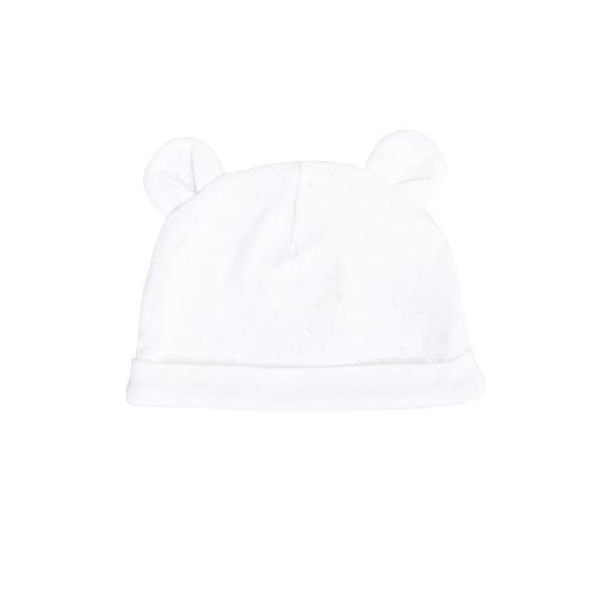 Organic Baby Bear Hat in White