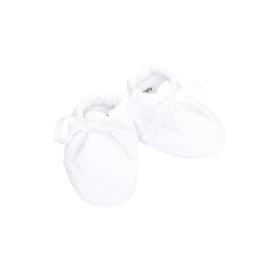 Organic Baby Booties in White