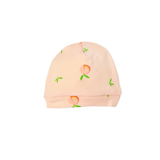 Organic Baby Hat in Peach Print