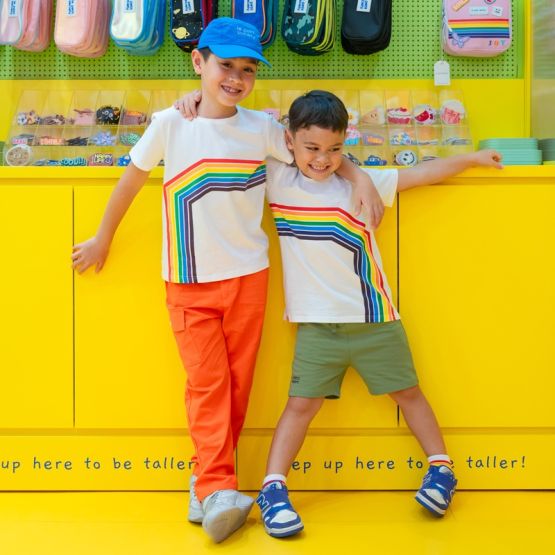 Rainbow Series - Kids Tee in White (Left Arc)