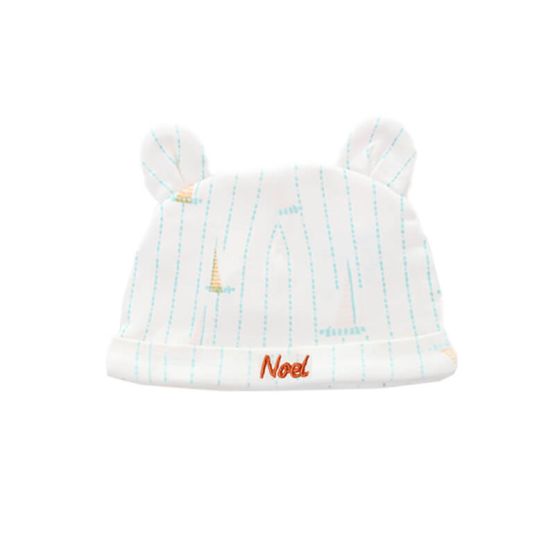 Baby Organic Bear Hat in Sail Boat Print