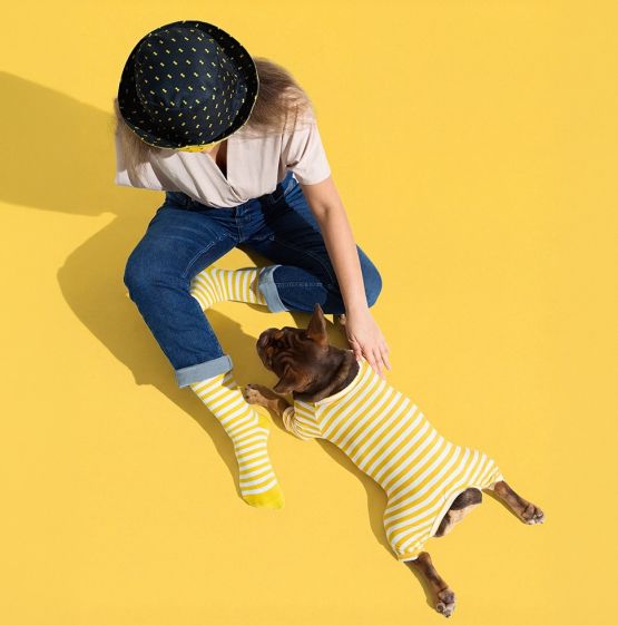 Crew Socks in Banana by Selenight Co x Pat Law