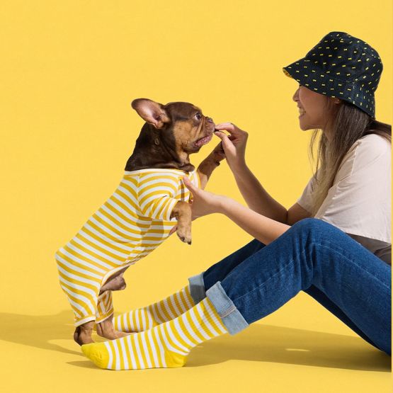 Crew Socks in Banana by Selenight Co x Pat Law