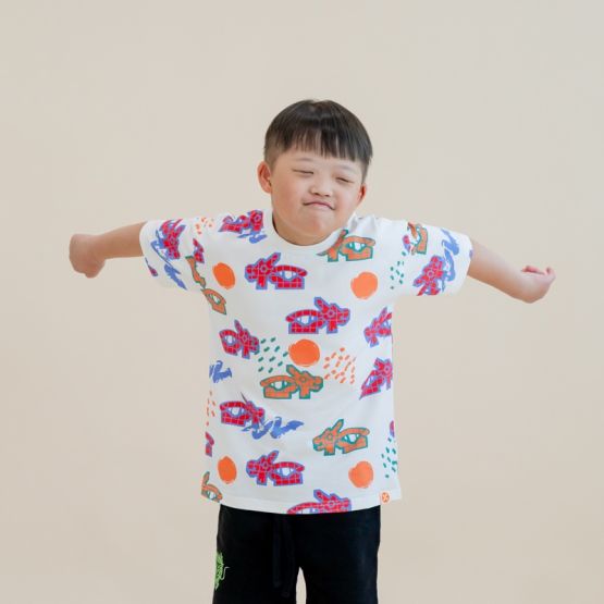 A Singapore Series -  Kids Tee in Festive Dragon Playground Print