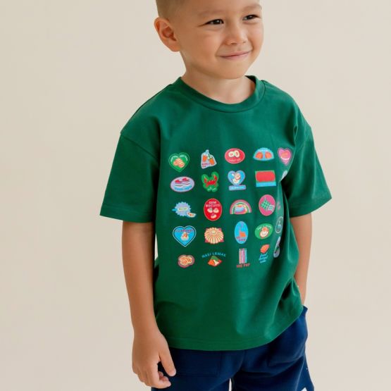 A Singapore Series - Foodie Kids Tee in Green