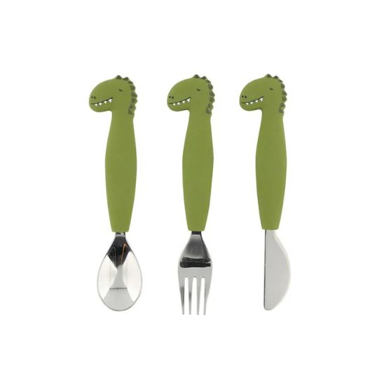 Silicone Cutlery Set 3-Pack - Mr Dino by Trixie