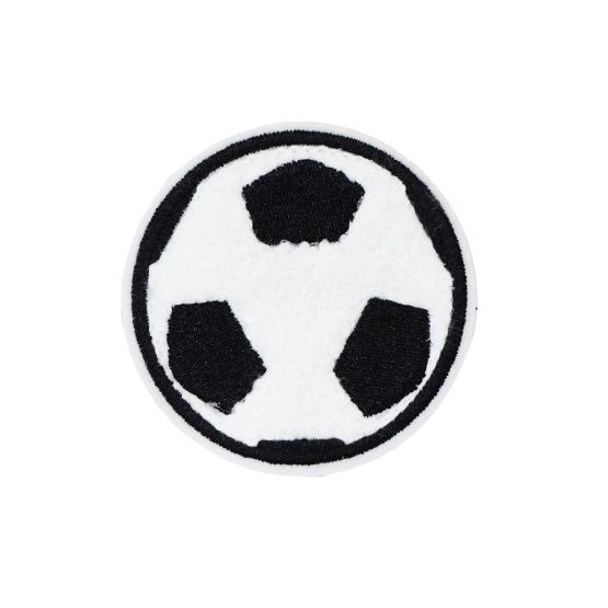 A velcro patch in the shape of a football.