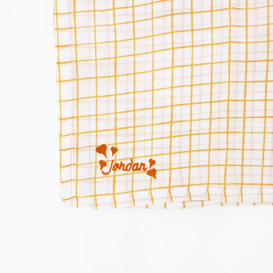 Baby Organic Swaddle - Yellow Grid