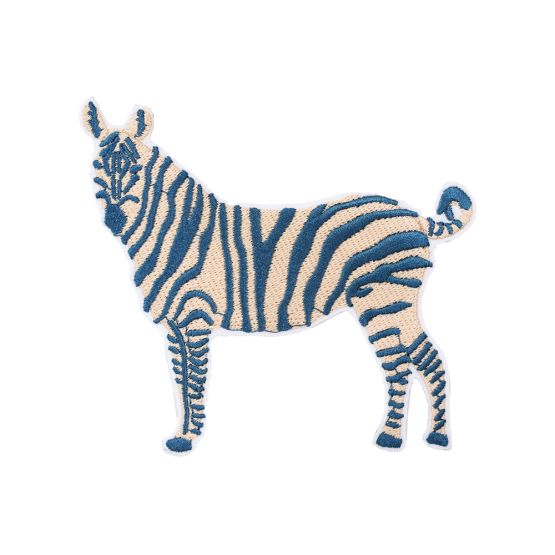 A zebra velcro patch by Le Petit Society.