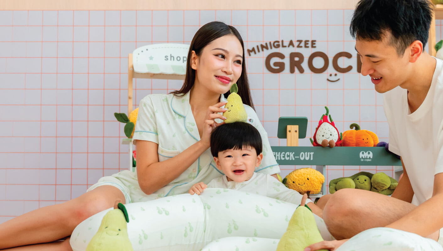 bamboo PJs, family, pillow